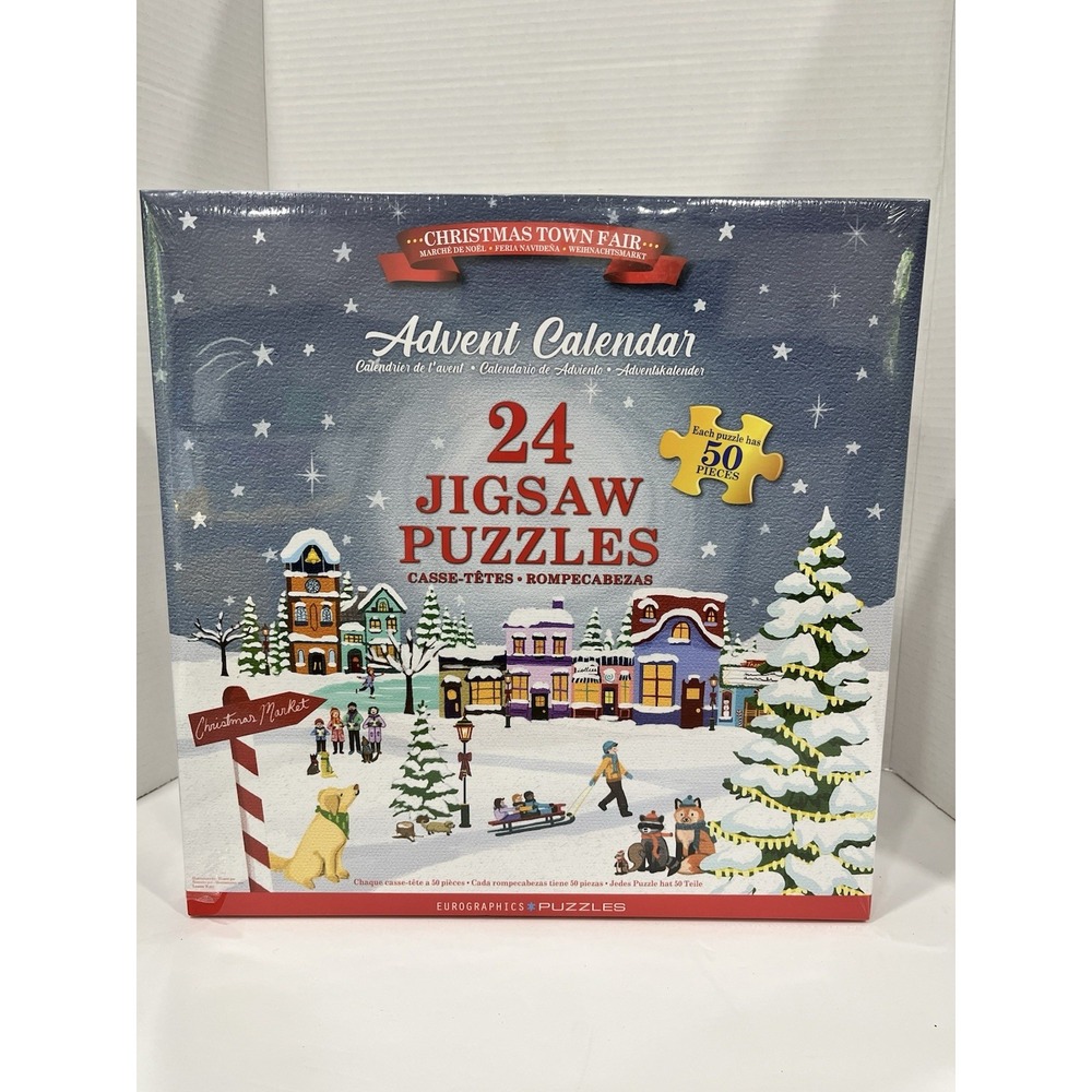 Eurographics Christmas Town Fair Advent Calendar Jigsaw Puzzle‎ 24 Puzzles